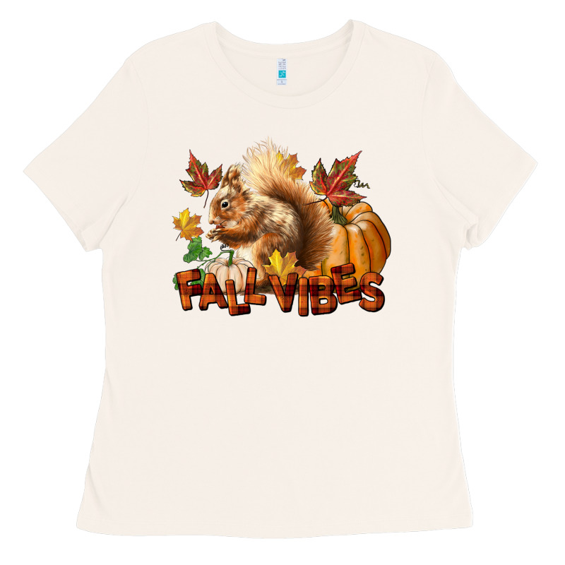 Fall Vibes Squirrel Ladies Tee by LillyAllenDesigns | Teevron