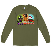 Army Green happy hallothanksmas gnomes Long Sleeve Tee - CowGirlArtShop