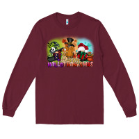 Burgundy happy hallothanksmas gnomes Long Sleeve Tee - CowGirlArtShop
