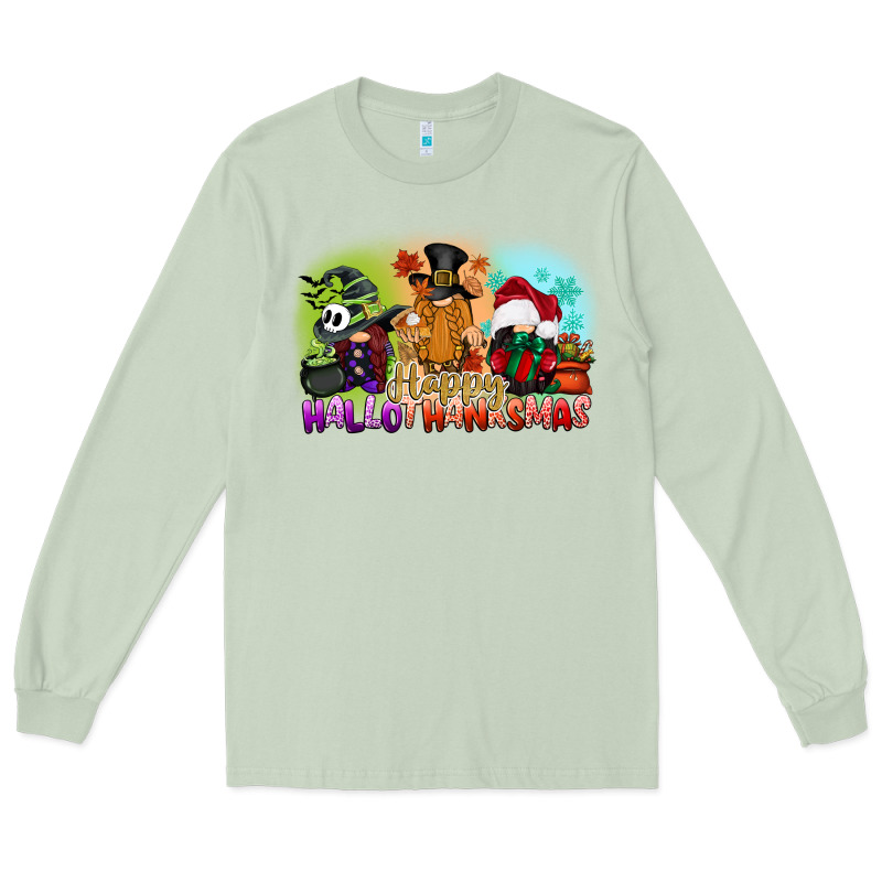 Happy Hallothanksmas Gnomes Long Sleeve Tee by CowGirlArtShop | Teevron