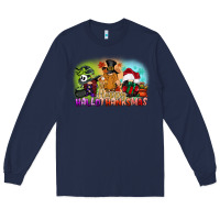 Navy happy hallothanksmas gnomes Long Sleeve Tee - CowGirlArtShop