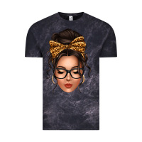 Cloud Black caucasian leopard messy bun Vintage Tee - texasbilliewilder