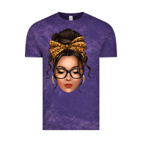 Cloud Purple caucasian leopard messy bun Vintage Tee - texasbilliewilder
