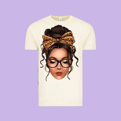 Caucasian Leopard Messy Bun Vintage Tee Designed By Texasbilliewilder