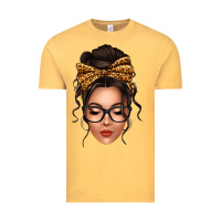 Vintage Mustard caucasian leopard messy bun Vintage Tee - texasbilliewilder