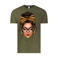 Vintage Olive caucasian leopard messy bun Vintage Tee - texasbilliewilder