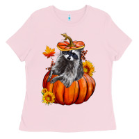 Fall Pumpkin Raccoon Ladies Tee | Teevron