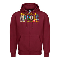 Burgundy Next Stop Middle School Zipper Hoodie - CowhideDigitalArt