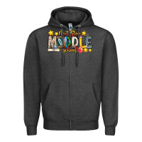 Charcoal Heather Next Stop Middle School Zipper Hoodie - CowhideDigitalArt