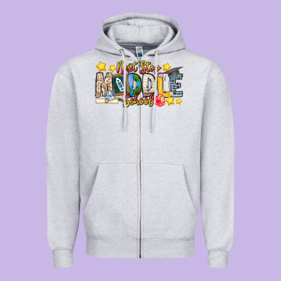 Next Stop Middle School Zipper Hoodie Designed By Cowhidedigitalart