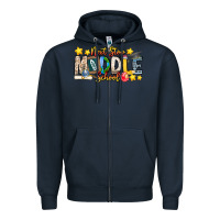 Navy Next Stop Middle School Zipper Hoodie - CowhideDigitalArt