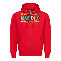 Red Next Stop Middle School Zipper Hoodie - CowhideDigitalArt