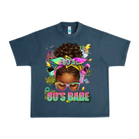 Midnight Navy 80's babe afro messy bun Urban Heavy Tee - texasbilliewilder