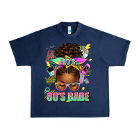 Navy 80's babe afro messy bun Urban Heavy Tee - texasbilliewilder