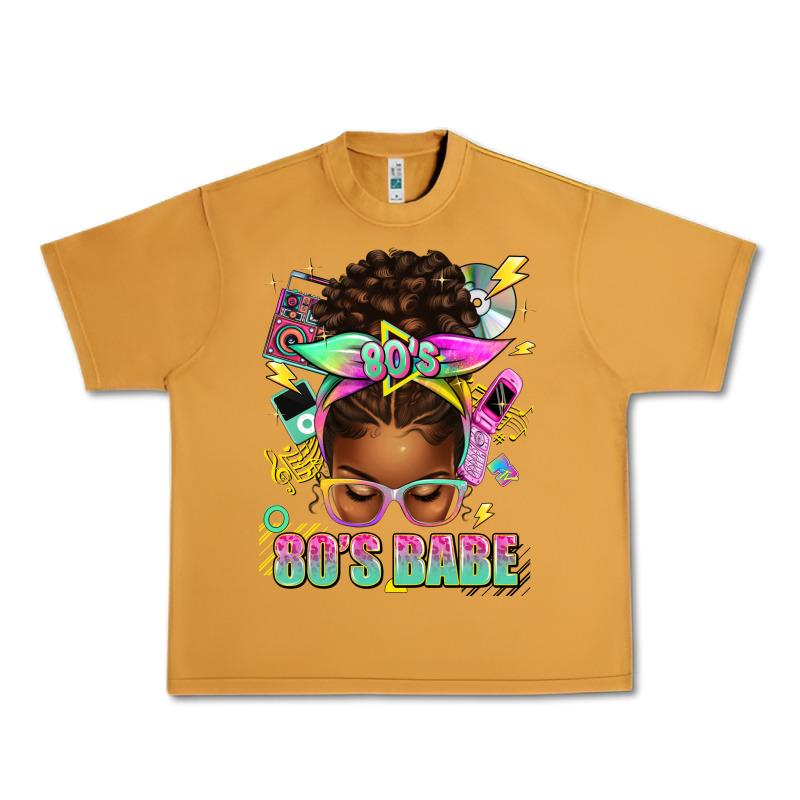 80's Babe Afro Messy Bun Urban Heavy Tee by texasbilliewilder | Teevron