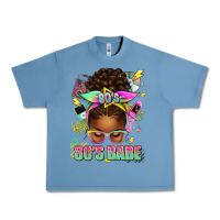 Pebble Blue 80's babe afro messy bun Urban Heavy Tee - texasbilliewilder