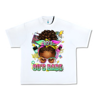 White 80's babe afro messy bun Urban Heavy Tee - texasbilliewilder