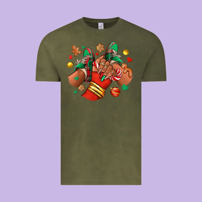 Christmas Black Girl Sneakers Vintage Tee Designed By Ranaportraitstore