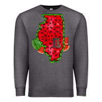 Charcoal Heather illinois watermelon Premium Sweatshirt - RacoonDesign