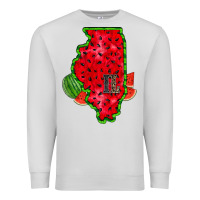 Dove Grey illinois watermelon Premium Sweatshirt - RacoonDesign