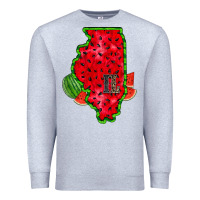 Heather Grey illinois watermelon Premium Sweatshirt - RacoonDesign