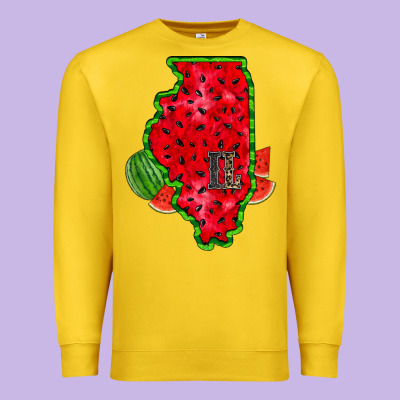 Illinois Watermelon Premium Sweatshirt Designed By Racoondesign