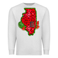 Oatmeal Heather illinois watermelon Premium Sweatshirt - RacoonDesign