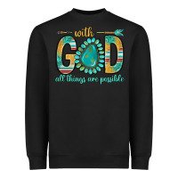 Black with god all things are possible with turquoise gemstone bbs Heavyweight Sweatshirt - BundleAndBundleShop