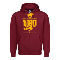 Burgundy steel ball run 1890 Zipper Hoodie - lanVoArt