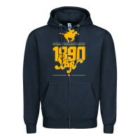 Navy steel ball run 1890 Zipper Hoodie - lanVoArt