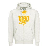 Oatmeal Heather steel ball run 1890 Zipper Hoodie - lanVoArt