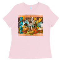 Bubblegum Pink Fall With Baby Goat Ladies Tee - LillyAllenDesigns