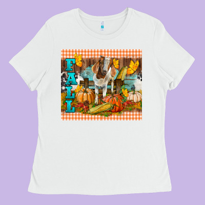 Fall With Baby Goat Ladies Tee Designed By Lillyallendesigns