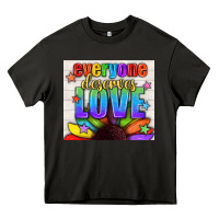 Asphalt Everyone Deserves Love Pride LGBTQ+ Tumbler Heavy Core Tee - BundleAndBundleShop