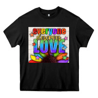 Black Everyone Deserves Love Pride LGBTQ+ Tumbler Heavy Core Tee - BundleAndBundleShop