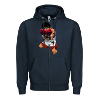 Navy ippo makunouchi Zipper Hoodie - lanVoArt