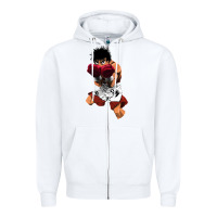 White ippo makunouchi Zipper Hoodie - lanVoArt