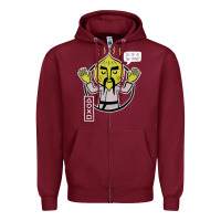 Burgundy parappa Zipper Hoodie - lanVoArt