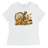 White Fall Rabbit Ladies Tee - LillyAllenDesigns