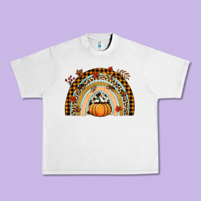 Fall Rainbow Pumpkin Urban Heavy Tee Designed By Nancycooperartshop