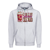 Heather Grey V For is Valentine Venti Zipper Hoodie - CowhideDigitalArt