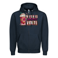 Navy V For is Valentine Venti Zipper Hoodie - CowhideDigitalArt