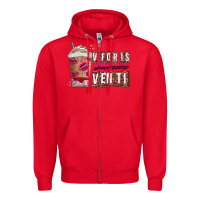 Red V For is Valentine Venti Zipper Hoodie - CowhideDigitalArt