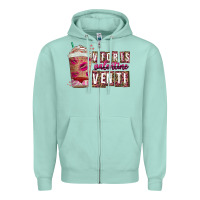 Seafoam V For is Valentine Venti Zipper Hoodie - CowhideDigitalArt