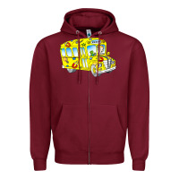 Burgundy the magic school bus Zipper Hoodie - lanVoArt