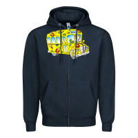 Navy the magic school bus Zipper Hoodie - lanVoArt