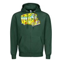 Sports Green the magic school bus Zipper Hoodie - lanVoArt