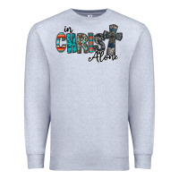 Heather Grey in christ alone Premium Sweatshirt - RacoonDesign
