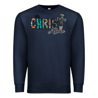 Navy in christ alone Premium Sweatshirt - RacoonDesign