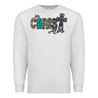 Oatmeal Heather in christ alone Premium Sweatshirt - RacoonDesign